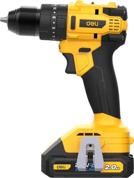 Изображение товара Аккумуляторная дрель-шуруповерт Deli DC150 (черный/желтый)