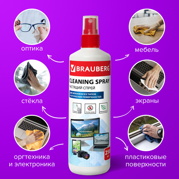 Изображение товара Жидкость для чистки оптики Brauberg 510117