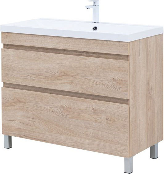 Изображение товара Тумба под умывальник Aquanet Нота New 100 / 344149 (дуб светлый)
