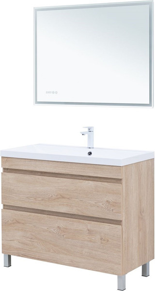 Изображение товара Тумба под умывальник Aquanet Нота New 100 / 344149 (дуб светлый)