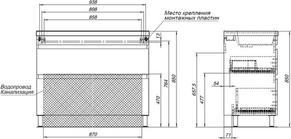 Изображение товара Тумба под умывальник Aquanet Нота New 100 / 344149 (дуб светлый)