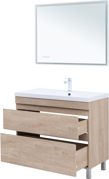 Изображение товара Тумба под умывальник Aquanet Нота New 100 / 344149 (дуб светлый)