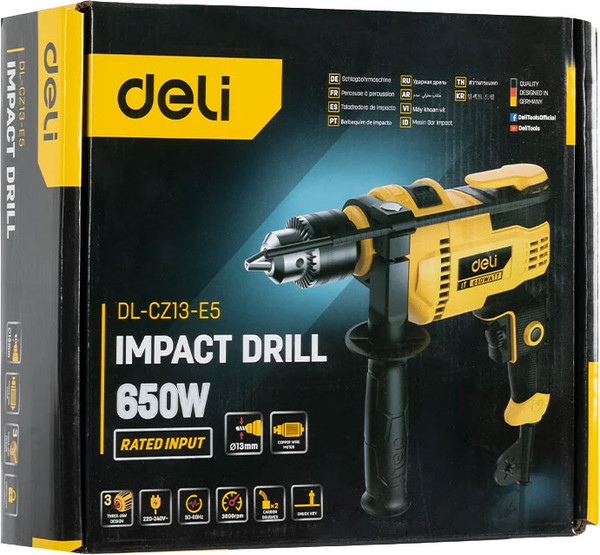 Изображение товара Дрель Deli CZ13-E5 (желтый/черный)