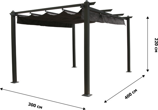 Изображение товара Навес садовый Garden Story Пергола Оливия GS067 (черный)