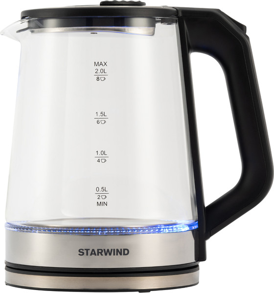 Изображение товара Электрочайник StarWind SKG5778 (черный/прозрачный)