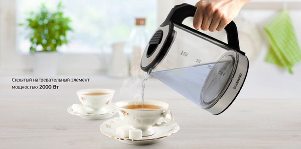 Изображение товара Электрочайник StarWind SKG5778 (черный/прозрачный)