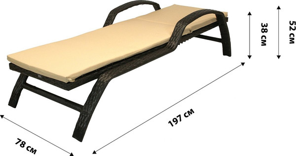 Изображение товара Шезлонг Garden Story Бруно / 7025-МП2025 (коричневый)