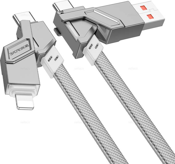 Изображение товара Кабель Borofone BU43 4в1 Lightning-Type C (серый)