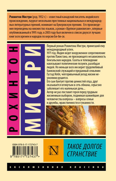 Изображение товара Книга АСТ Такое долгое странствие, мягкая обложка (Мистри Рохинтон)