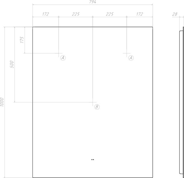 Изображение товара Зеркало Vigo Quadro Comfort 800