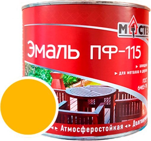 Изображение товара Эмаль МАСТЕР ПФ-115 RAL 1023 (1кг, желтый)