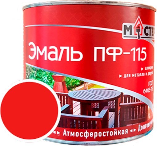Изображение товара Эмаль МАСТЕР ПФ-115 RAL 3020 (1кг, красный)
