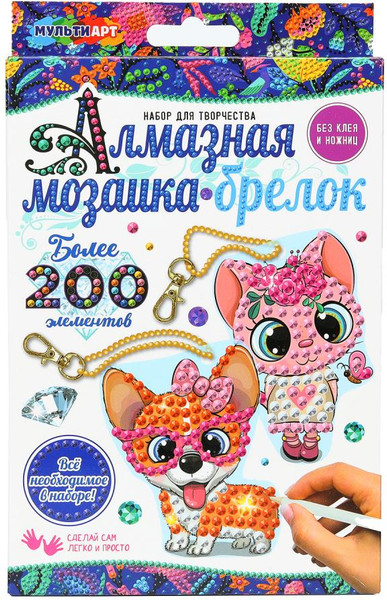 Изображение товара Набор алмазной вышивки MultiArt Милые животные / DIY-DIAMPEND