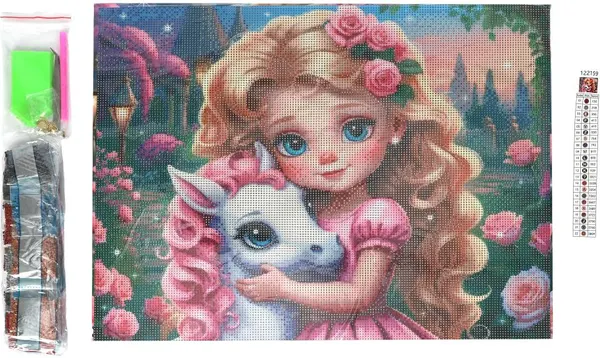 Изображение товара Набор алмазной вышивки MultiArt Девочка / AM40X50-122159