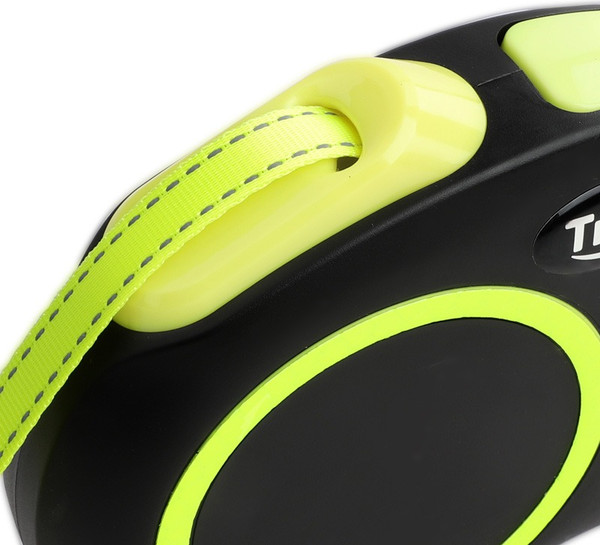 Изображение товара Поводок-рулетка Triol Urban Neon / 11121016 (M, 5м лента, черный)