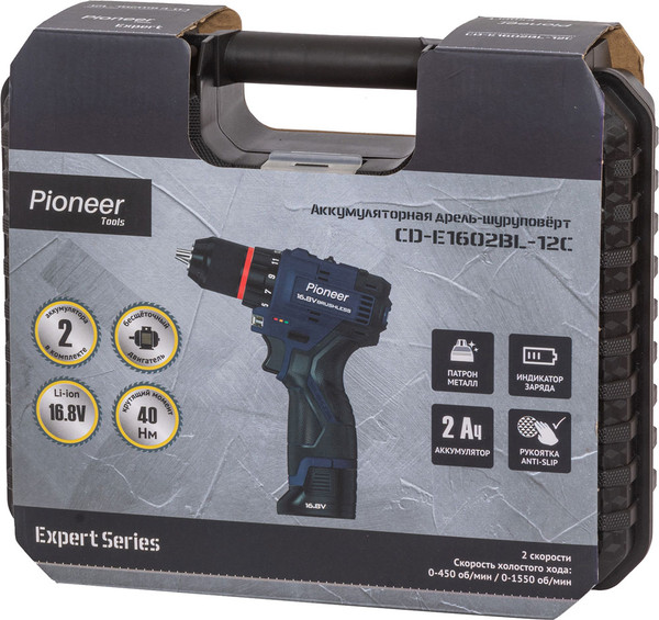 Изображение товара Аккумуляторная дрель-шуруповерт Pioneer CD-E1602BL-12C