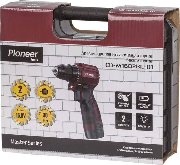 Изображение товара Аккумуляторная дрель-шуруповерт Pioneer CD-M1602BL-01