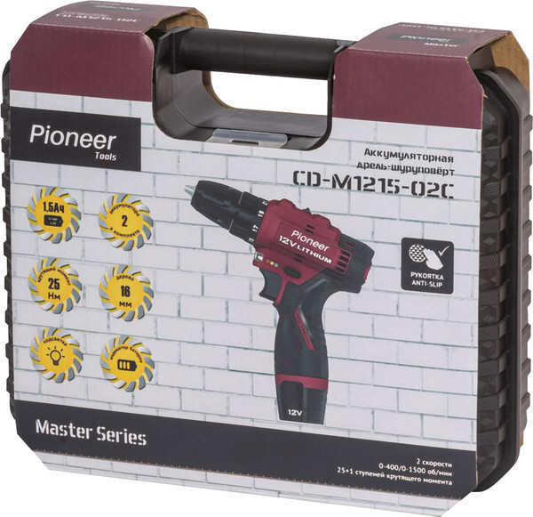 Изображение товара Аккумуляторная дрель-шуруповерт Pioneer CD-M1215-02C