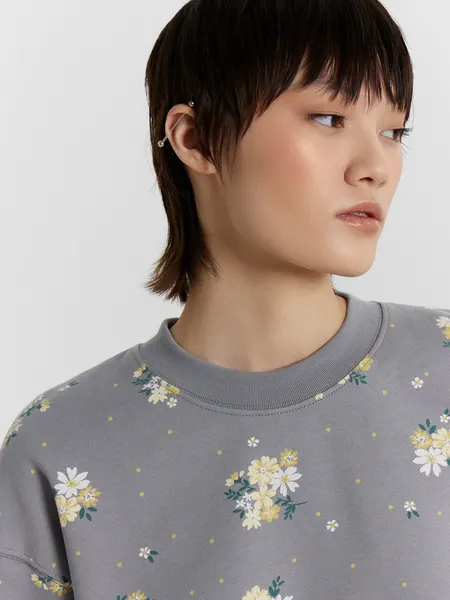 Изображение товара Свитшот Mark Formelle 122966 (р.164/170-96-102, цветы на сером)
