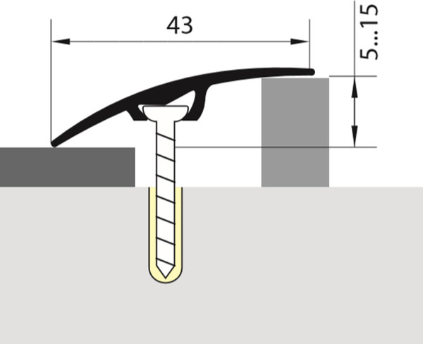 Изображение товара Порог Русский Профиль С дюбелем 43мм 0.9м (дуб жемчужный)