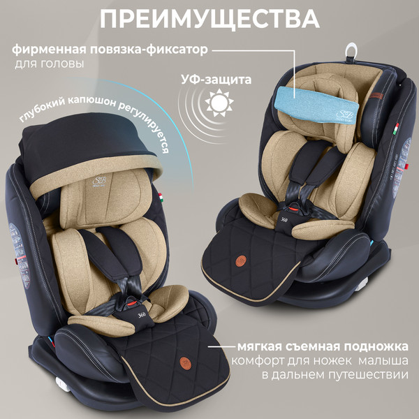 Изображение товара Автокресло Sweet Baby Suburban 360 Isofix 0-36  (коричневый)