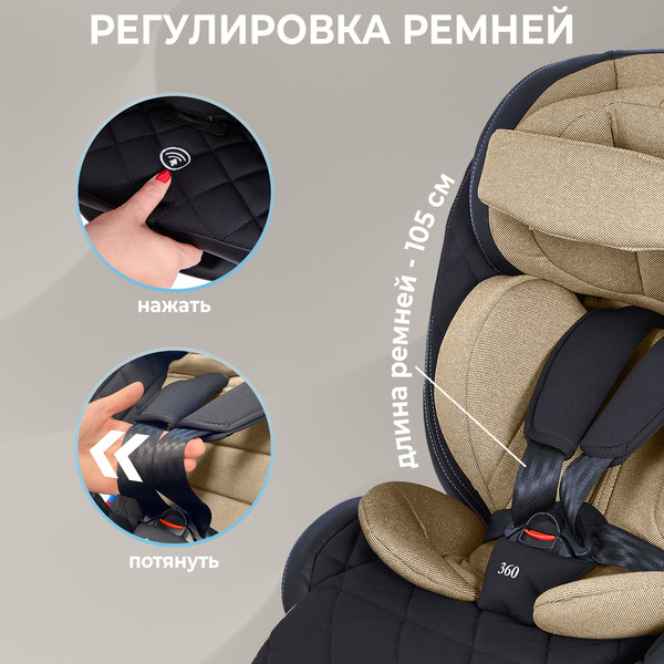 Изображение товара Автокресло Sweet Baby Suburban 360 Isofix 0-36  (коричневый)