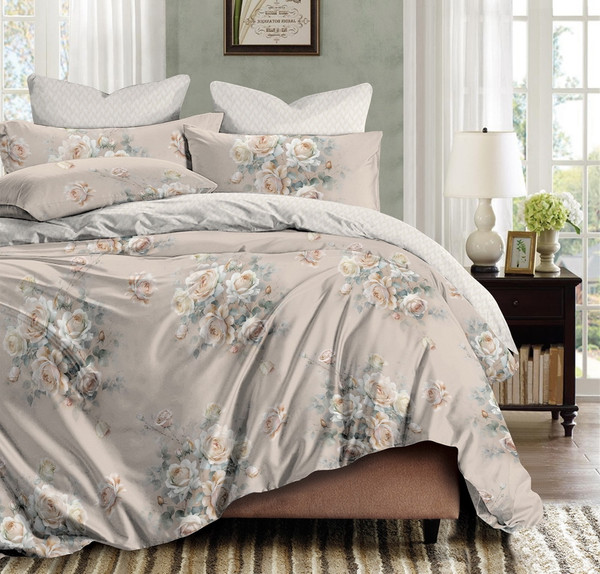 Изображение товара Комплект постельного белья Реноме 2сп Темно-синяя коллекция New. Простыня на резинке St-2558 (сатин)