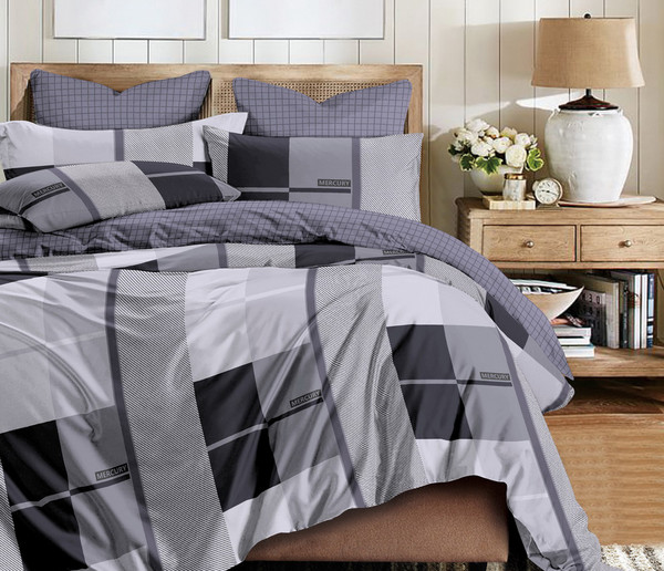 Изображение товара Комплект постельного белья Реноме 2сп Темно-синяя коллекция New. Простыня  на резинке St-2565 (сатин)