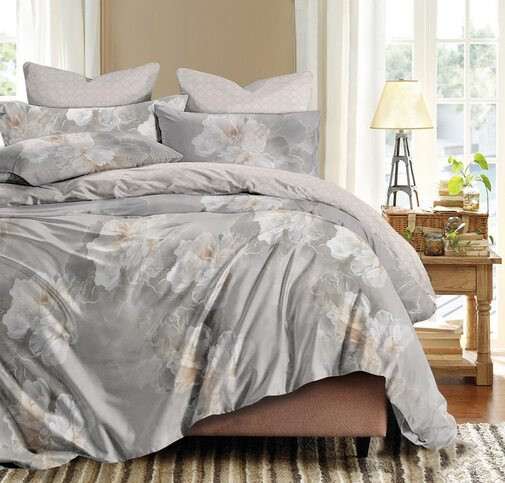 Изображение товара Комплект постельного белья Реноме Евро Темно-синяя кол. New. Простыня на резинке 160x200 St-2557 (сатин)