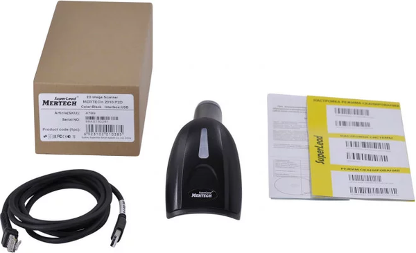 Изображение товара Сканер штрих-кода Mertech 2310 P2D Superlead USB (черный)