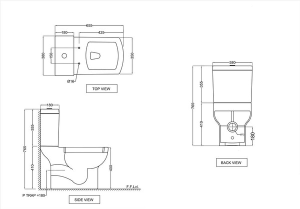 Изображение товара Чаша унитаза напольного Jaquar LYS-WHT-38751P180UFSM (чаша)