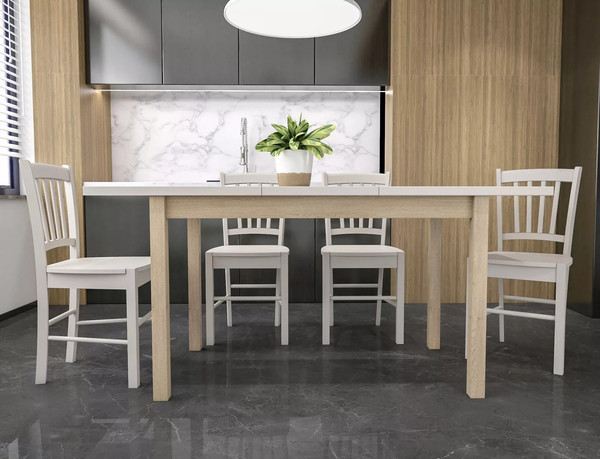 Изображение товара Обеденный стол Signal Adam 100-140x60 (кашемир/дуб кремона)