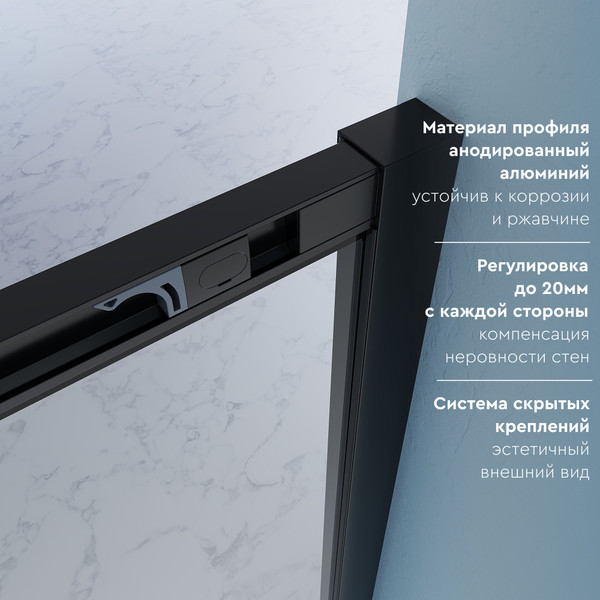 Изображение товара Душевая дверь Benetto BEN_902_BL_C 1950х1200