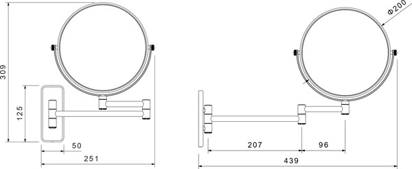Изображение товара Зеркало косметическое Aquatek AQ4911BGM (черный хром)