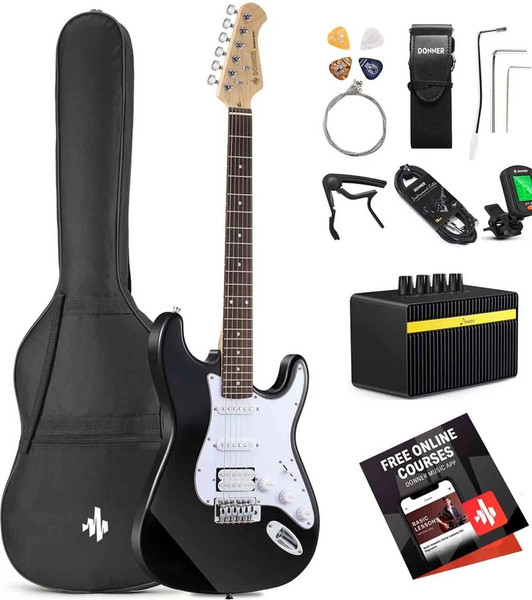 Изображение товара Электрогитара Donner DST-100 / ЕС1169 (белый, с аксессуарами)