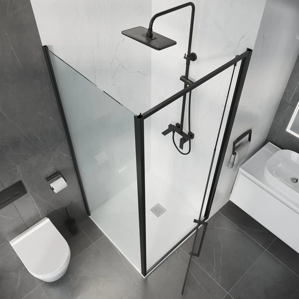 Изображение товара Душевой уголок Niagara Nova NG-35-10AGR-A80GR-34 100х80х195 (графит/прозрачное стекло)