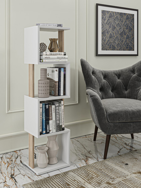 Изображение товара Стеллаж Макс Стайл СН-4 (белый/дуб)