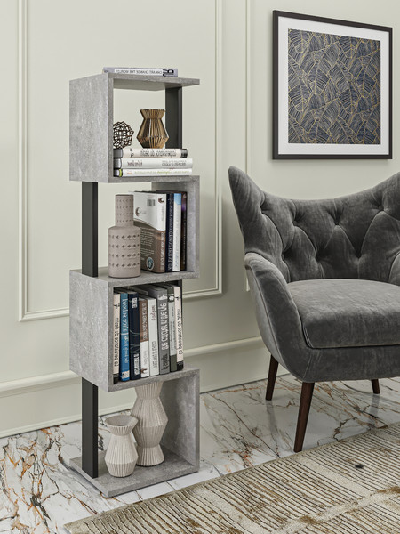 Изображение товара Стеллаж Макс Стайл СН-4 (бетон темный/черный)