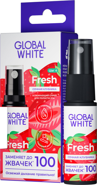 Изображение товара Спрей для полости рта Global White Strawberry dreams (15мл)