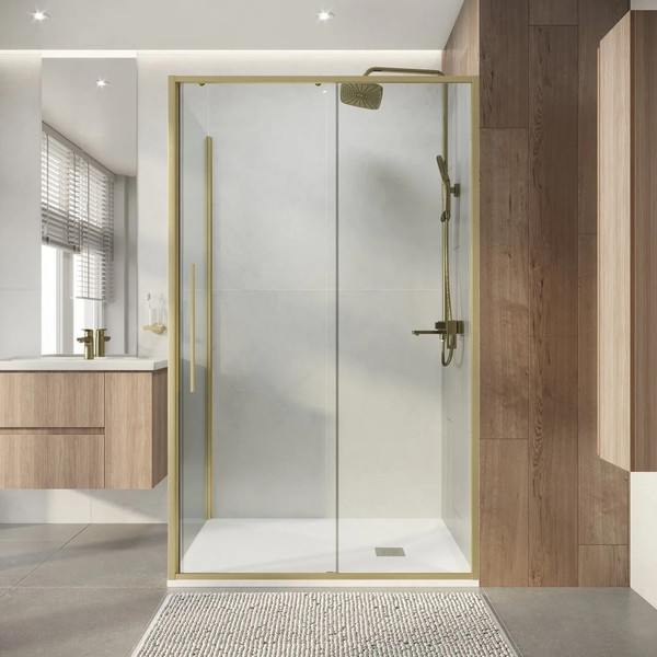 Изображение товара Душевой уголок Niagara Nova NG-44-12ASG-A100SG-34 120х100х195 (золото сатин/прозрачное стекло)
