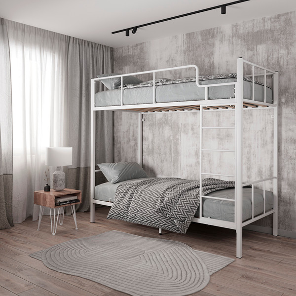 Изображение товара Двухъярусная кровать Князев Мебель Дебора 1 ДБ1.90.200.Б (белый муар)