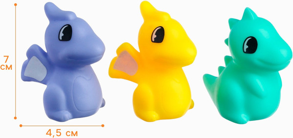 Изображение товара Набор игрушек для ванной Крошка Я Динозаврики / 10095833 (3шт)