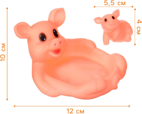 Изображение товара Набор игрушек для ванной Крошка Я Мыльница. Свинка / 7072659 (4шт)