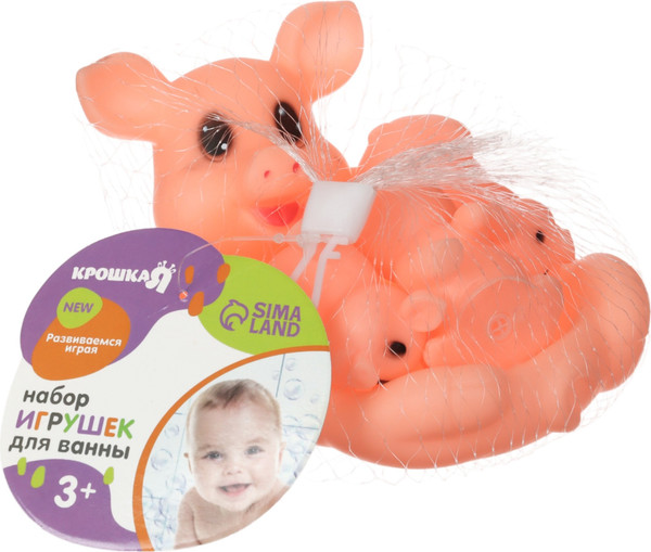 Изображение товара Набор игрушек для ванной Крошка Я Мыльница. Свинка / 7072659 (4шт)