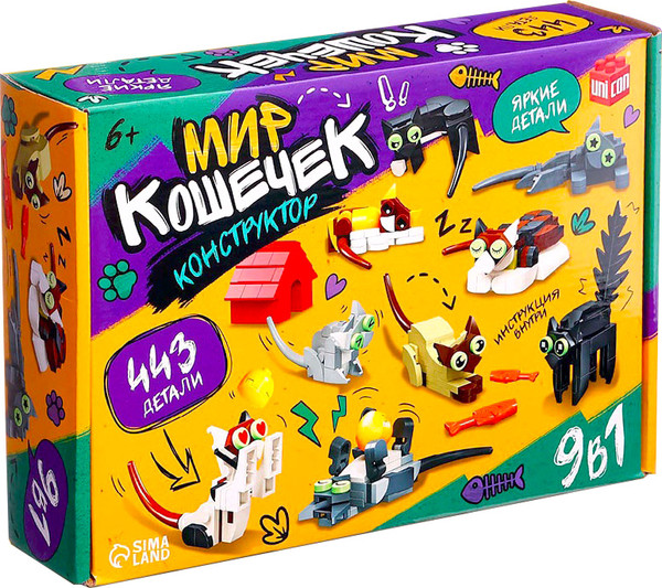 Изображение товара Конструктор Unicon Мир кошечек. 9в1 JJ9042 / 10724813 (443эл)