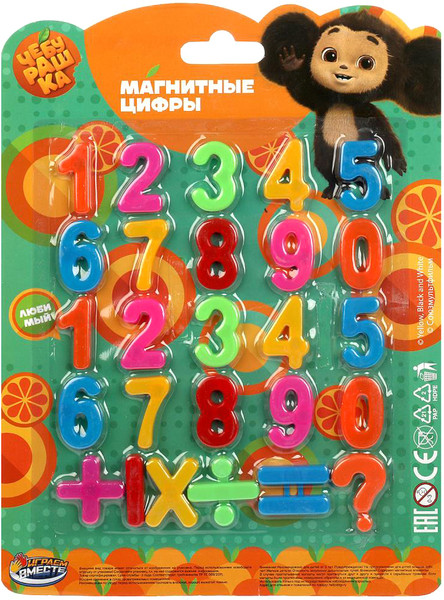Изображение товара Развивающий игровой набор Играем вместе Магнитные цифры Чебурашка / ZY1079039-CHEBA