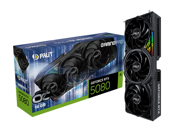 Изображение товара Видеокарта Palit GeForce RTX 5080 GamingPro OC 16G (NE75080S19T2-GB2031A)