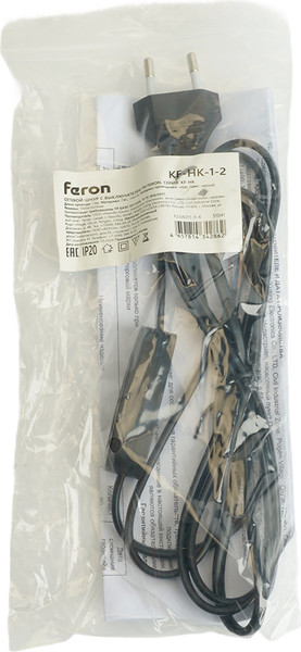 Изображение товара Шнур сетевой Feron KF-HK-1-2 / 51041 (1.9м, черный)