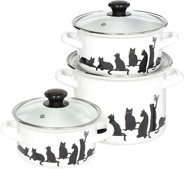 Изображение товара Набор кастрюль КМЗ Кошечки-5-1-Экстра / 51904