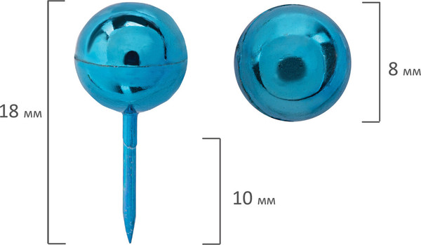 Изображение товара Кнопки канцелярские Brauberg Шарики / 272757 (50шт)